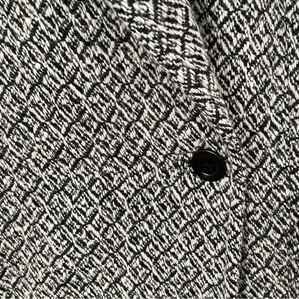 Joseph White & Black Wool Herringbone Coat  size 8 - Picture 13 of 15